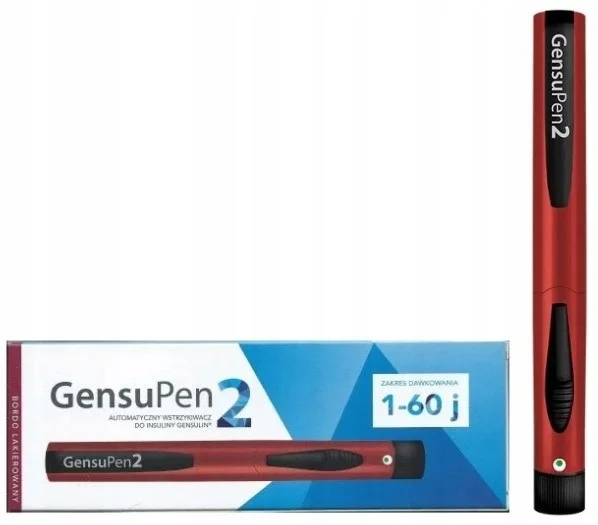 Red GensuPen 2 automatic injection pen with original box and case